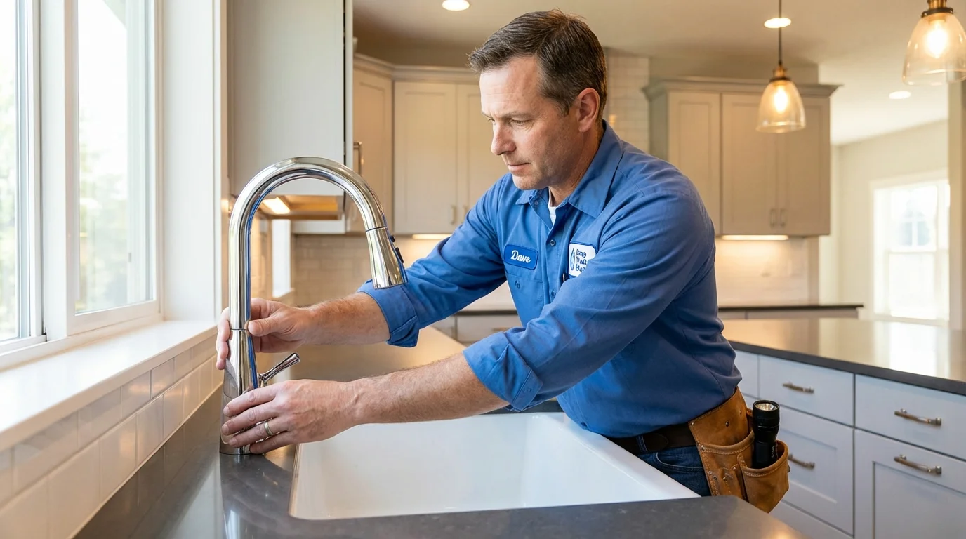 Kitchen faucet installation by Johns Plumbing LLC in Michigan Center